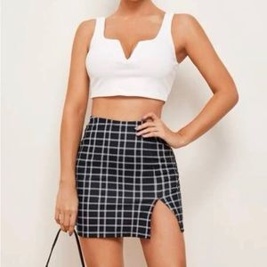 never worn black and white mini skirt